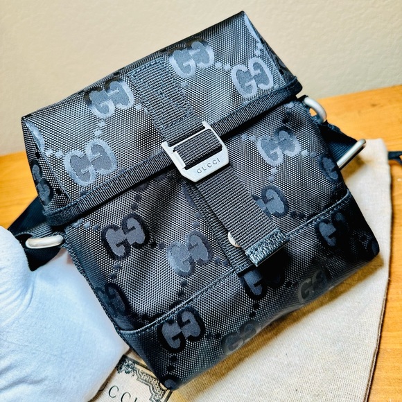 NEW Unisex Gucci Econyl Nylon Monogram Off The Grid Messenger Bag - Picture 6 of 17